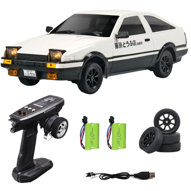 Flycolor سيارة FLYCOLOR 118 AE86 نموذج LD1801 RC درفت 118 24G تحكم عن بعد على الطريق ESP جيروسكوب LED سيارات سباق مصغرة بيضاء - Image 3