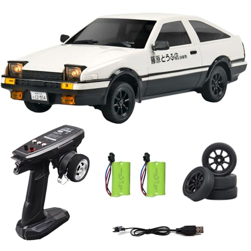Flycolor سيارة FLYCOLOR 118 AE86 نموذج LD1801 RC درفت 118 24G تحكم عن بعد على الطريق ESP جيروسكوب LED سيارات سباق مصغرة بيضاء - Image 1
