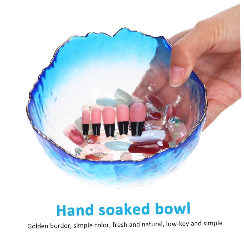 Angoily 4pcs Glass Nail Soak Bowl Gradient Design for Manicure Soaking Nail Art and for Home Use - Image 3