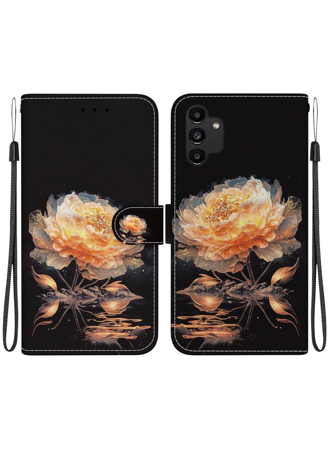 اس-توب جراب لهاتف Samsung Galaxy A13 4G مصنوع من الجلد برسومات ملونة وملمس كريستالي - Image 1