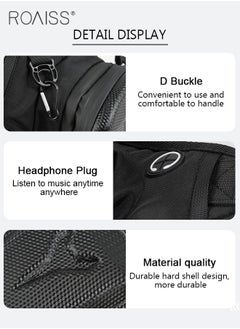 roaiss Unisex Multifunctional Cycling Waist Bag Leg Bag with External Hardshell Waterproof and Durable Compartments for Scientific Storage Reflective Design for Nighttime Visibility Ideal for Outdoor Sports  - Image 3