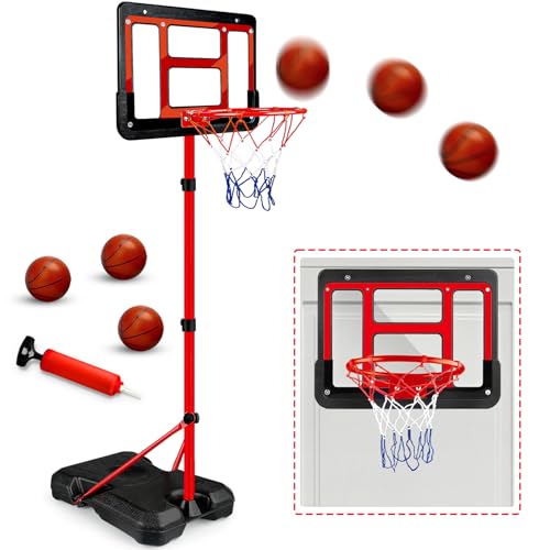 GMAOPHY Kids Basketball Hoop with Stand Adjustable Basketball Set Toddler Basketball Toys for Boys Age 3 4 5 6 7 8 Indoor Outdoor Backyard Sport Game Gifts - Image 1