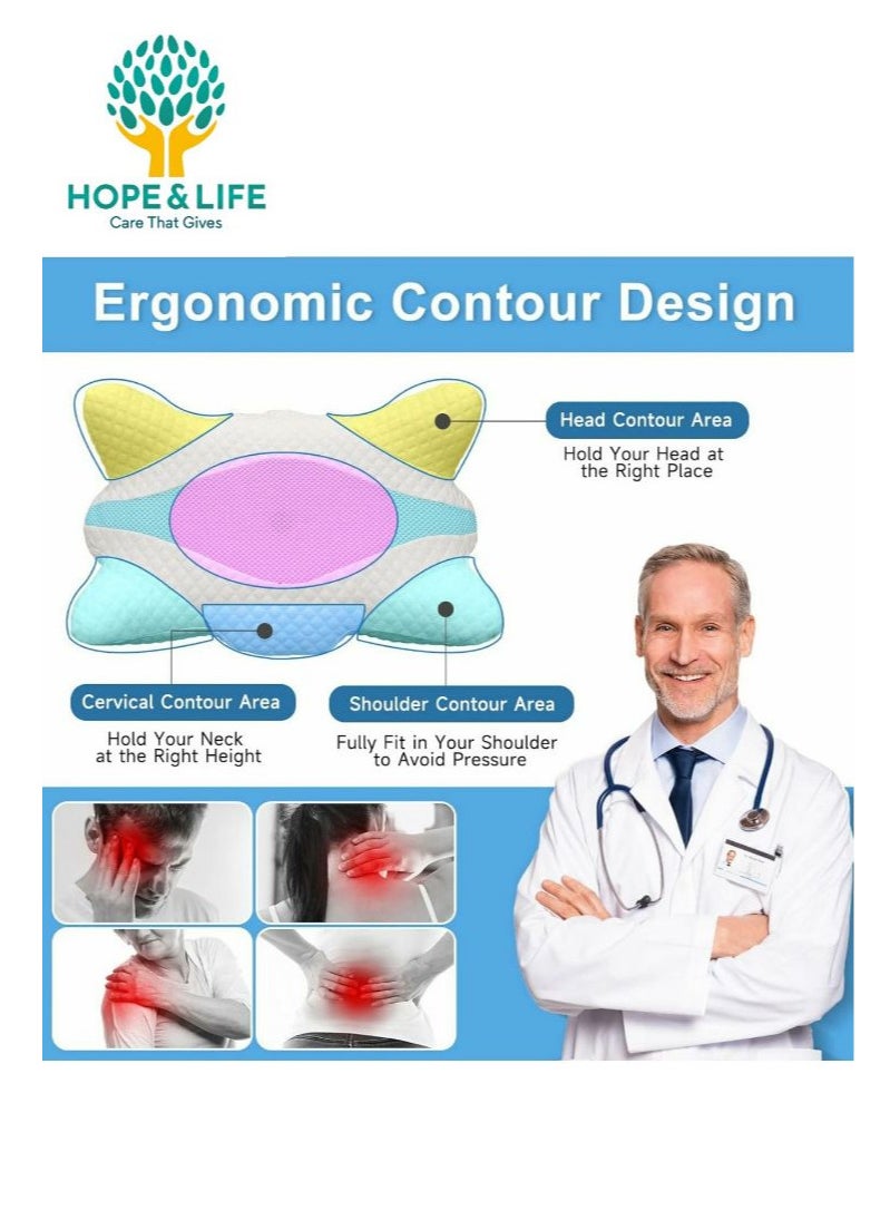Hope And Life - Neck Circumference Support Pillow Works To Relax Muscles And Reduce Their Pain, 61*37*14 cm - Image 1