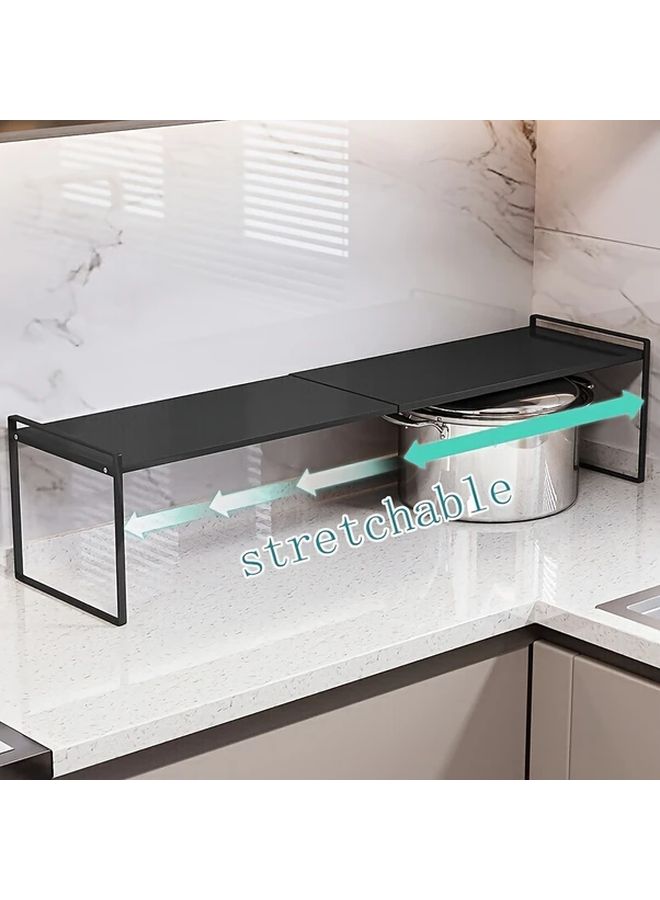Short Size Adjustable Shelf Organizer Retractable Pantry Cabinet Storage Space Saver - Image 2