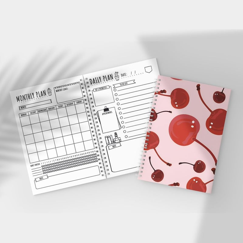 zenithink Daily Planner Undated KIT with 3 Bookmarks | 60+Stickers - 350gsm A5 Size Hard Bound, 80 GSM - 164 pages | Day | Weekly | Monthly Pages (Red- Daily Planner Get Things Done) | 4 Months - Image 3