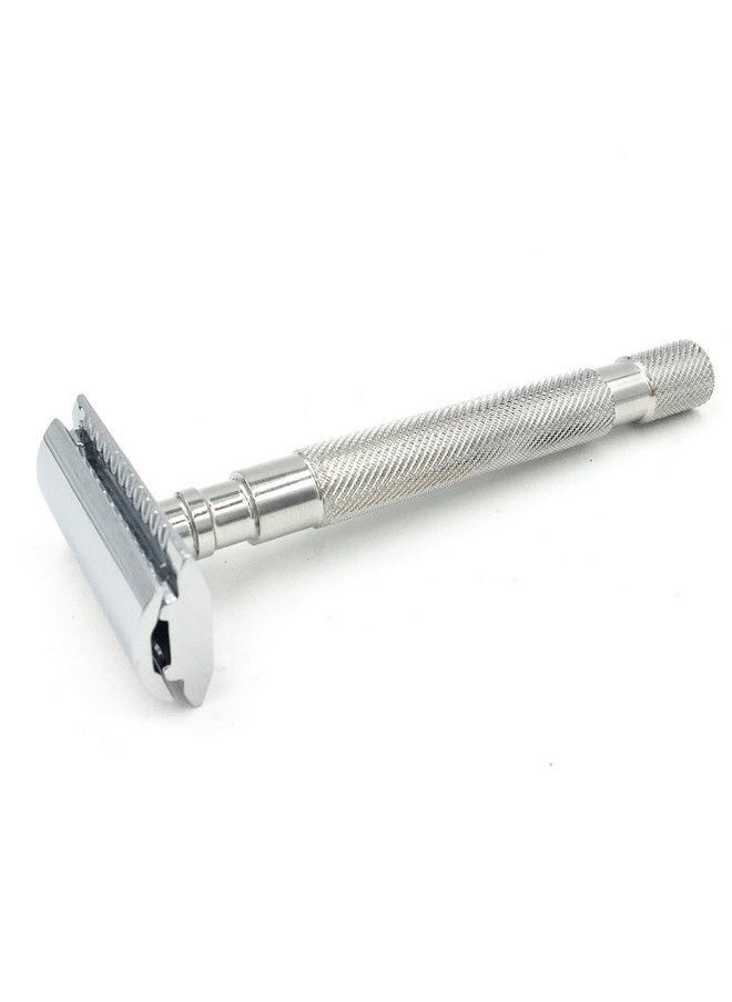 Parker Safety Razor Parker 64S Stainless Steel Handle Double Edge Safety Razor & 5 Premium Blades  - Image 4