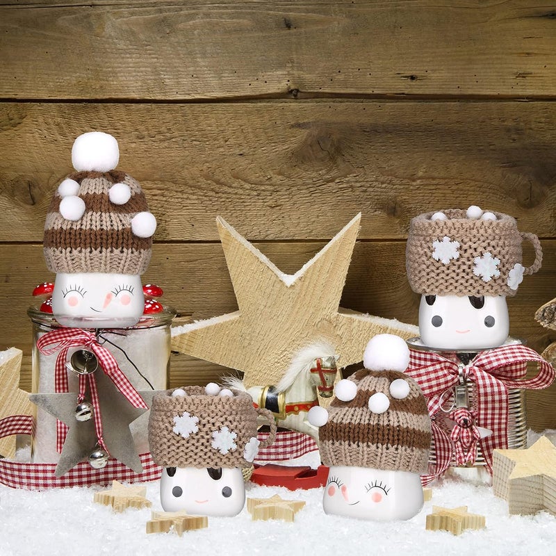 Aoriher مجموعة قبعات أكواب مارشميلو عيد الميلاد من أوريهير - Image 3