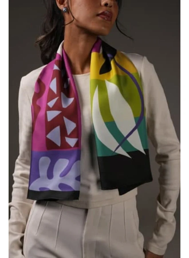 Papilio Papilio Matisse Abstract Printed Silk Scarf