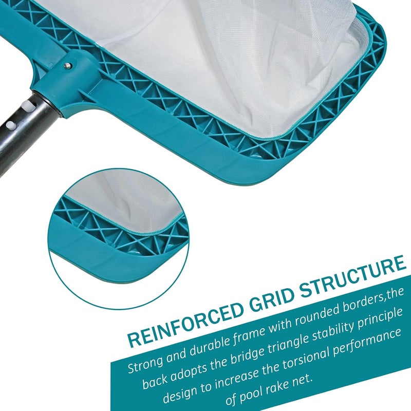POOLWHALE Professional Pool Skimmer Net, Heavy Duty Swimming Leaf Rake Cleaning Tool with Deep Fine Nylon Mesh Net Bag - Fast Cleaning,Easy Scoop Edge,Debris Pickup Removal (No Pole) - Image 4