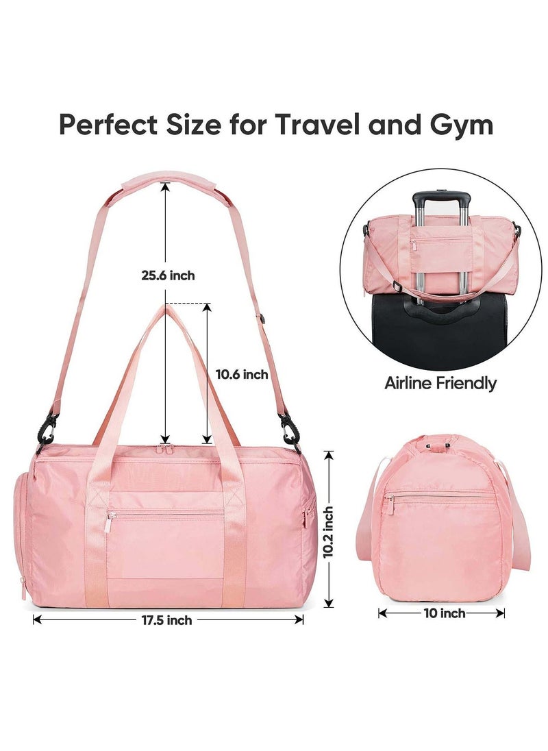 KASTWAVE - Gym Bag for Women and Men, Dry Wet Separation Sports Sling Bag with Shoe and Wet Clothes Compartments, Waterproof Duffle Bag Lightweight Carryon Gym Bag (Pink) - Image 1