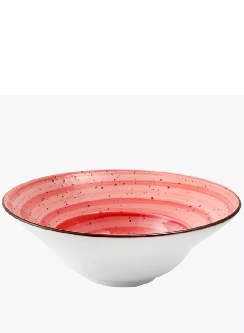 Porceletta Porcelain Soup Plate/Pasta Bowl- 23 cm, Pink - Image 4