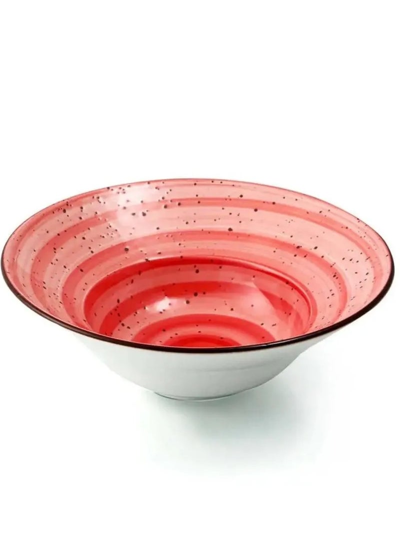 Porceletta Porcelain Soup Plate/Pasta Bowl- 23 cm, Pink - Image 2