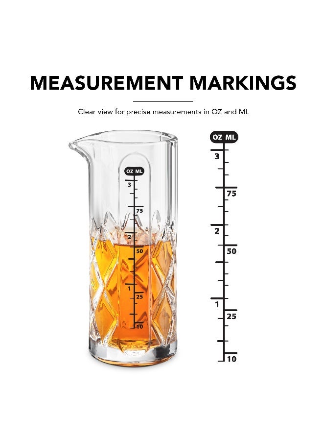 Final Touch Yarai Jigger - Precision Cocktail Mixing Tool with Spout for Drip-Free Pouring - Heavy-Duty Glass Construction - Classic Japanese Design - 3.4oz / 100ml Capacity (FTA7035) - Image 3