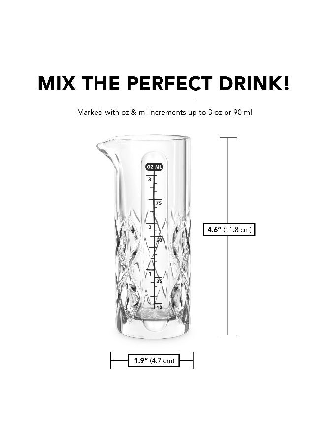 Final Touch Yarai Jigger - Precision Cocktail Mixing Tool with Spout for Drip-Free Pouring - Heavy-Duty Glass Construction - Classic Japanese Design - 3.4oz / 100ml Capacity (FTA7035) - Image 5