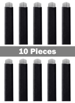 Coconut 10 Pieces Disposable 0.18mm Microblading Blade Fine Needles Permanent Makeup Curve Brow Manual Eyebrow Embroidery Tattoo Microblade Needles - U 16 Pins Shape  - Image 2