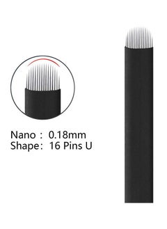 Coconut 10 Pieces Disposable 0.18mm Microblading Blade Fine Needles Permanent Makeup Curve Brow Manual Eyebrow Embroidery Tattoo Microblade Needles - U 16 Pins Shape  - Image 3