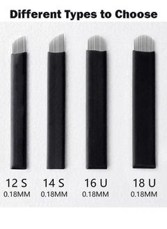 Coconut 10 Pieces Disposable 0.18mm Microblading Blade Fine Needles Permanent Makeup Curve Brow Manual Eyebrow Embroidery Tattoo Microblade Needles - U 16 Pins Shape  - Image 4