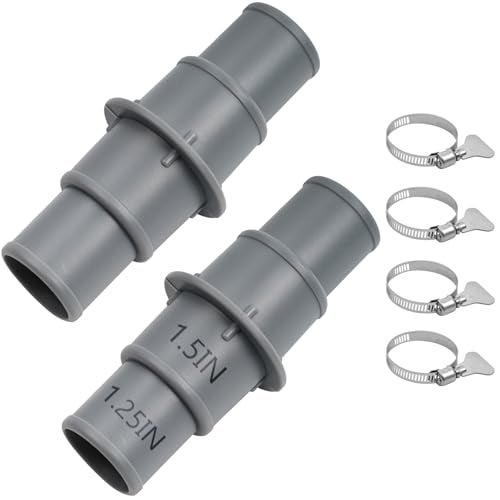 TidyMister Pool Hose Adapter Connector Coupling 1-1/4" or 1-1/2" Plastic Pool Vacuum Hose Adapter for Swimming Pool Vacuums, Cleaners or Filter Pump Hoses - 2 Pack - Image 1