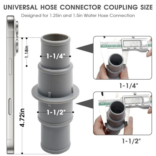 TidyMister Pool Hose Adapter Connector Coupling 1-1/4" or 1-1/2" Plastic Pool Vacuum Hose Adapter for Swimming Pool Vacuums, Cleaners or Filter Pump Hoses - 2 Pack - Image 2