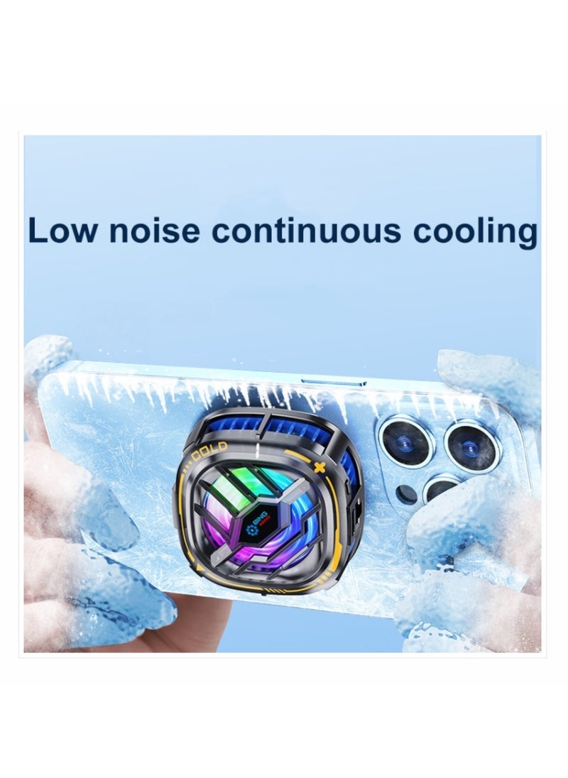 ELTRAZONE - X79A Mobile Phone Cooling Fan 3 Gears Three Speed Modes Game Phone Cooler Silent Radiator RGB Lights Adjustable Portable Heat Sink Semiconductor USB Phone Radiator For All Smartphones - Image 1