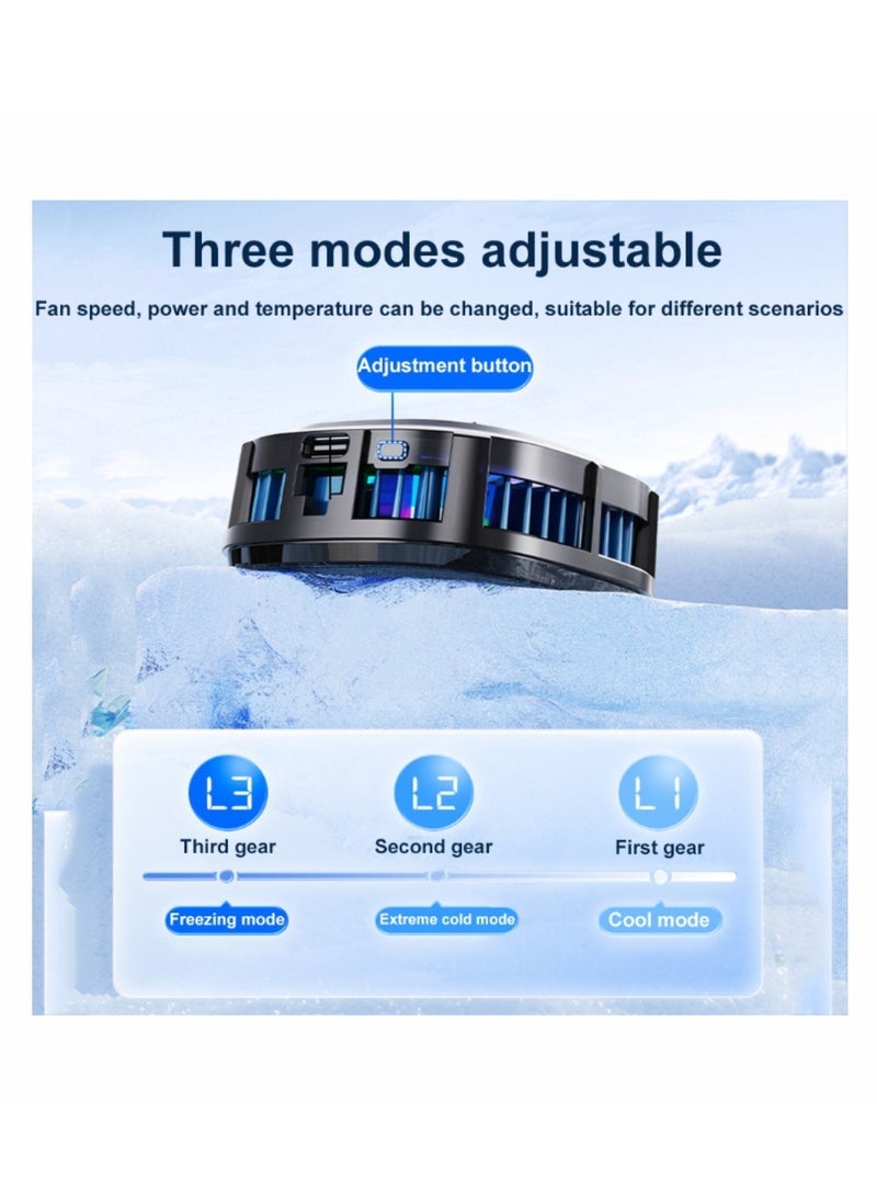 ELTRAZONE - X79A Mobile Phone Cooling Fan 3 Gears Three Speed Modes Game Phone Cooler Silent Radiator RGB Lights Adjustable Portable Heat Sink Semiconductor USB Phone Radiator For All Smartphones - Image 1