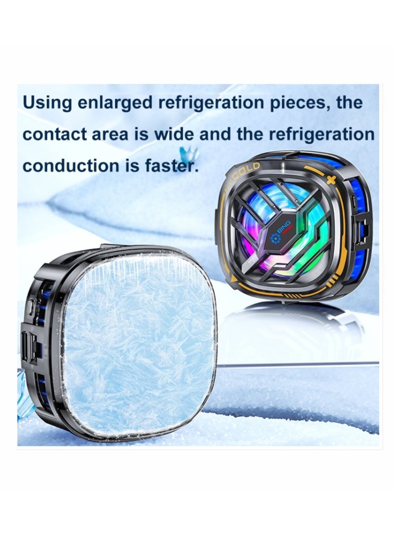 ELTRAZONE - X79A Mobile Phone Cooling Fan 3 Gears Three Speed Modes Game Phone Cooler Silent Radiator RGB Lights Adjustable Portable Heat Sink Semiconductor USB Phone Radiator For All Smartphones - Image 1