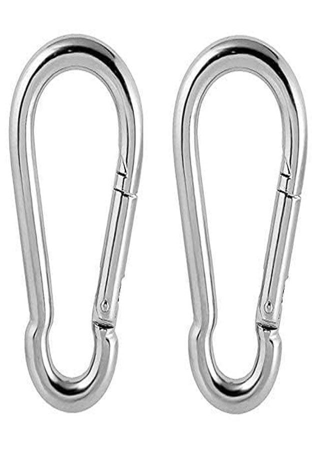 D&C PAWS Stainless Steel Spring Snap Hook Carabiner/Hook Swing Connector/Heavy Duty Multipurpose (Silver, M8x100mm) - Pack of 2 - Image 2