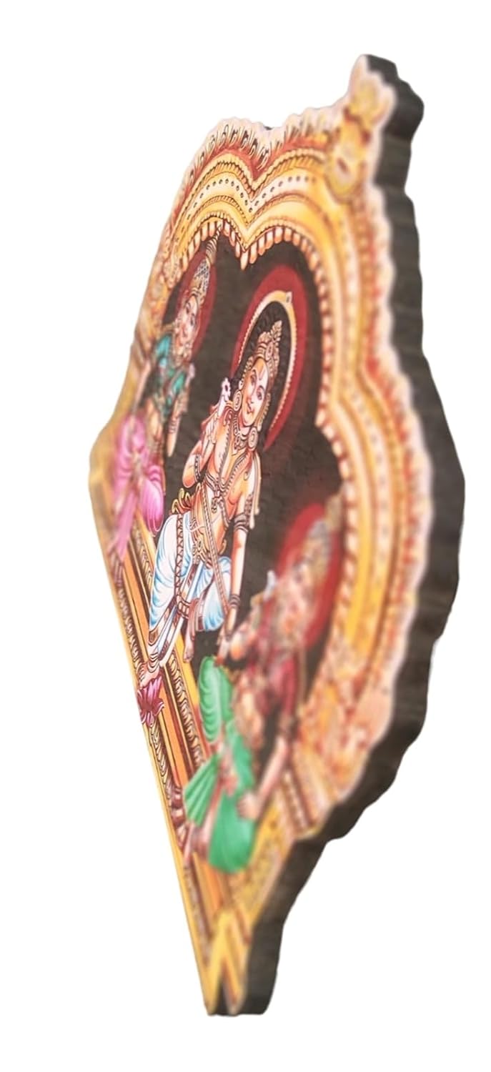 Vils Lord Shri Ayyanar Swami Poorna Devi Pushkala Devi Divine Holy Blessing Wall MountTable Top Photo Frame Cutout with Back Stand for PoojaGift 6 inch X 45 inch - Image 2