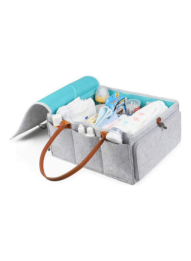 Arabest Baby Diaper Caddy Bag With Zipper Lid And Leather Handle - Image 5