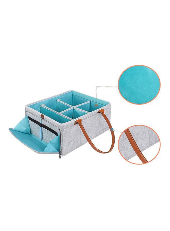 Arabest Baby Diaper Caddy Bag With Zipper Lid And Leather Handle - Image 2