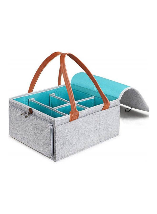 Arabest Baby Diaper Caddy Bag With Zipper Lid And Leather Handle