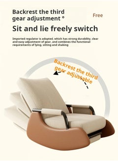 In Air Rocking Chair, Modern Accent Rocker Armchair with Pedal And Side Pocket, Upholstered High Back Rocking Chair For Living Room,Balcony And Bedroom  - Image 4