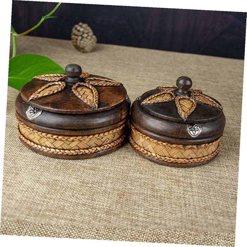Handmade Solid Wood Ashtray With Lid Natural Odorless Wood Southeast Asian Style Decorative Smoking Tray - Image 5