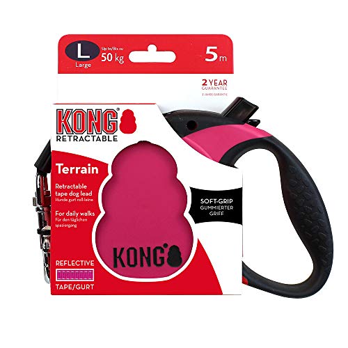 Kong Alcott Kong Retractable Terrain, Fuschia, Large, 16' Long - Image 2
