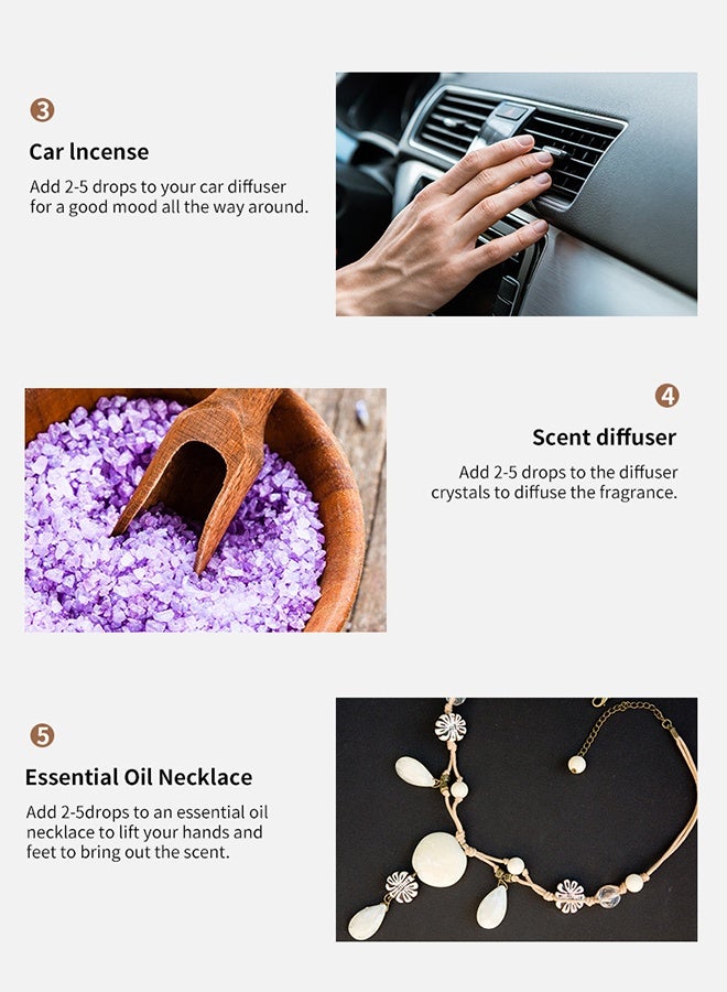 HANKEY Essential Oils Set 6 Pack – Rose, Lavender, Sandalwood, Lemon, Sakura, Black Ice – Aromatherapy Essential Oils for Diffusers, Humidifiers, Home Fragrance, Candle Making, Air Freshening & Relaxing Scent Oils (10mL) - Image 4