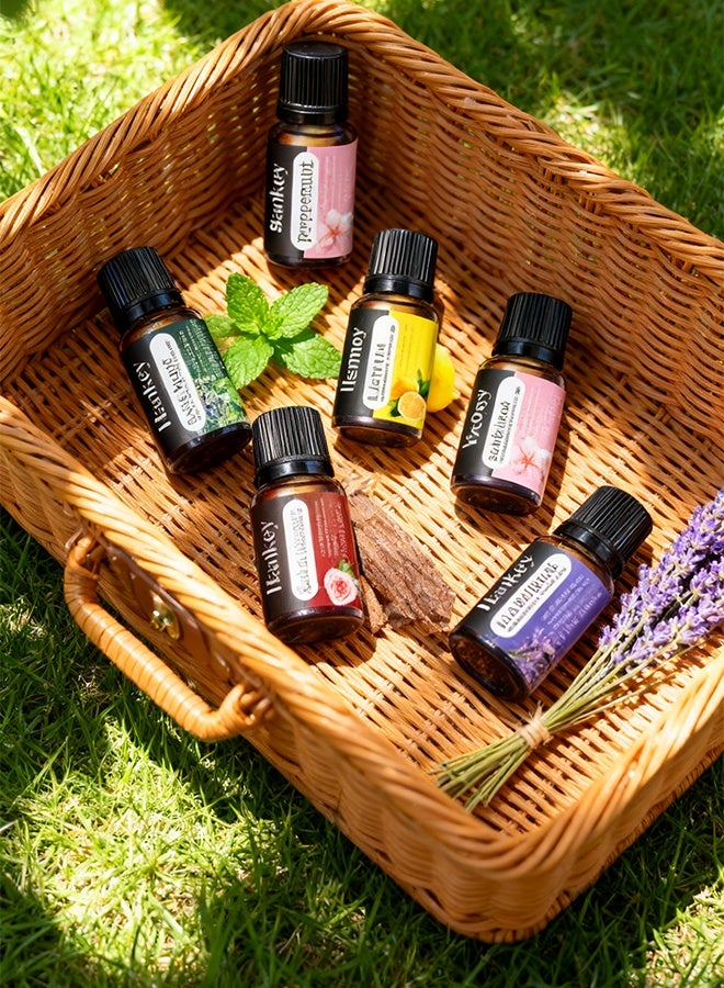 HANKEY Essential Oils Set 6 Pack – Rose, Lavender, Sandalwood, Lemon, Sakura, Black Ice – Aromatherapy Essential Oils for Diffusers, Humidifiers, Home Fragrance, Candle Making, Air Freshening & Relaxing Scent Oils (10mL) - Image 5