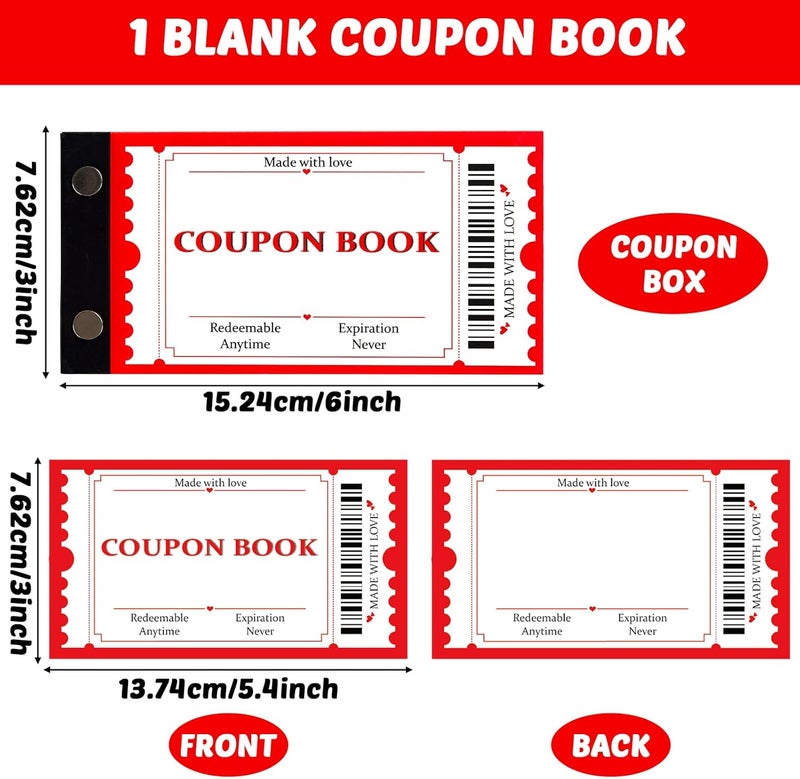 Blank Coupon Book 30 Personalized Vouchers Booklet for All Occasions 3x5.4 Inch Gift Vouchers Birthday Books for Fill In Your Own Coupons Ideas for Him Her Mom Dad Friends (1 Pad) - Image 2