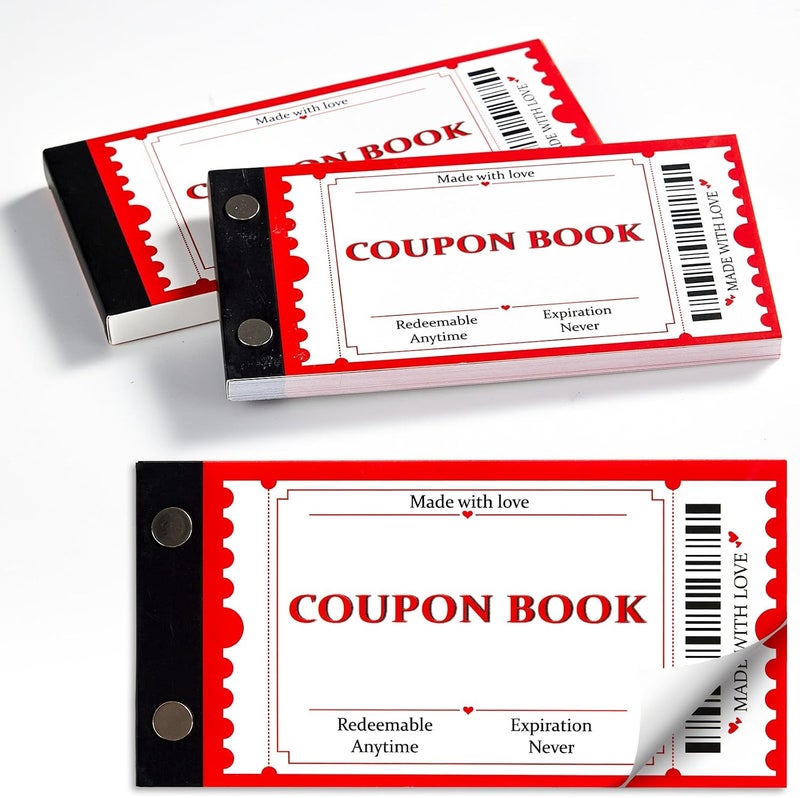 Blank Coupon Book 30 Personalized Vouchers Booklet for All Occasions 3x5.4 Inch Gift Vouchers Birthday Books for Fill In Your Own Coupons Ideas for Him Her Mom Dad Friends (1 Pad) - Image 1