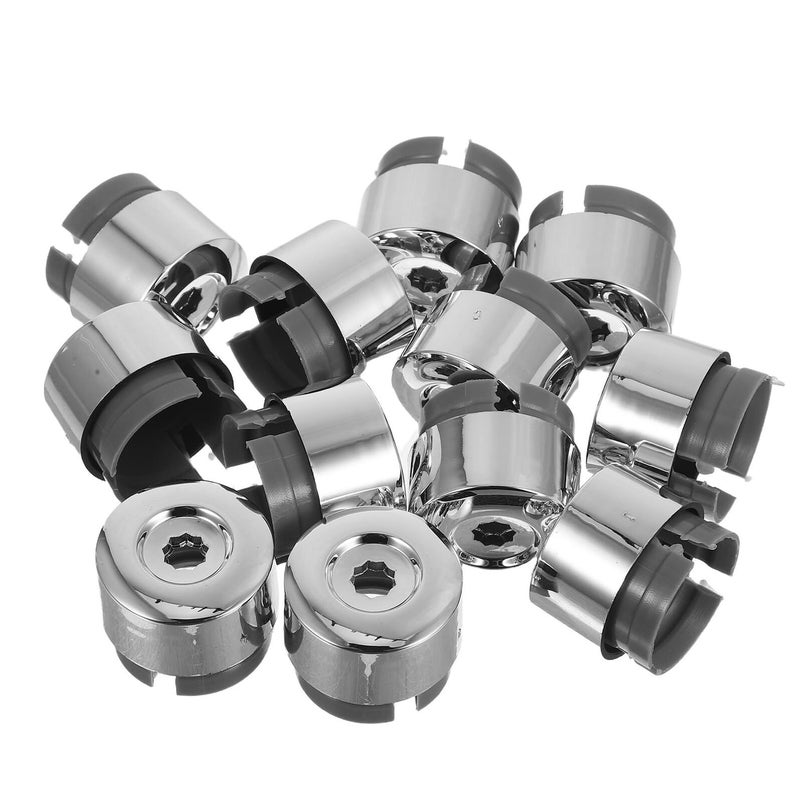 BESTonZON 12pcs Silver Wheel Lug Nut Caps Dust Covers for Automotive Hub Protection - Image 2