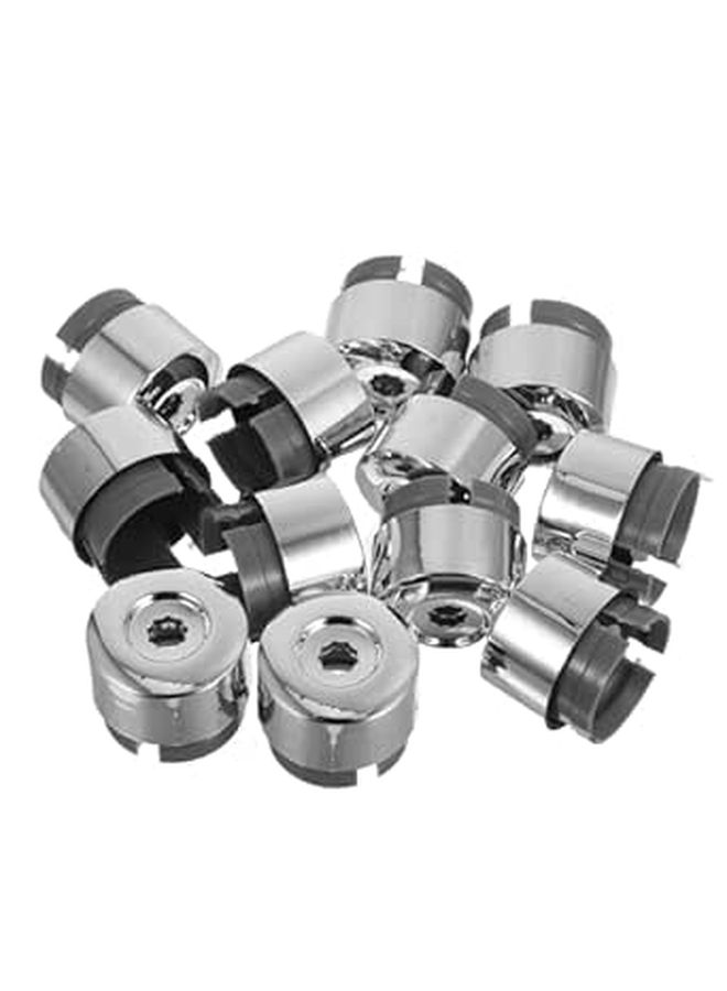 BESTonZON 12pcs Silver Wheel Lug Nut Caps Dust Covers for Automotive Hub Protection - Image 1