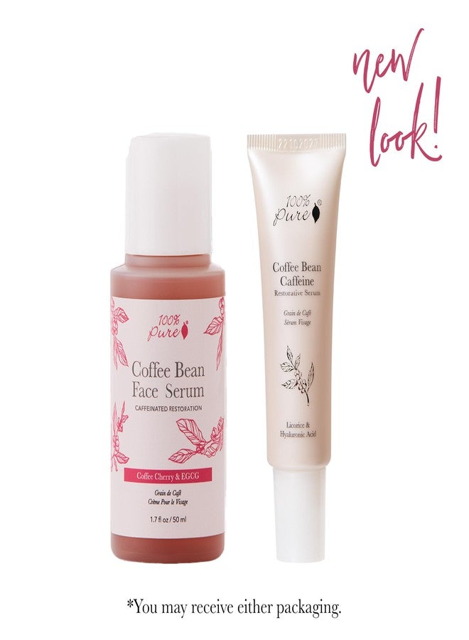 100 % Pure سيروم وجه حبوب القهوة النقية 100% EGCG، مستخلص جذور العرقسوس وحمض الهيالورونيك - شد، تفتيح وحماية - كافيين سائل يومي للبشرة الباهتة - أفضل عناية بالبشرة للنساء والرجال - 1 أونصة سائلة - Image 3