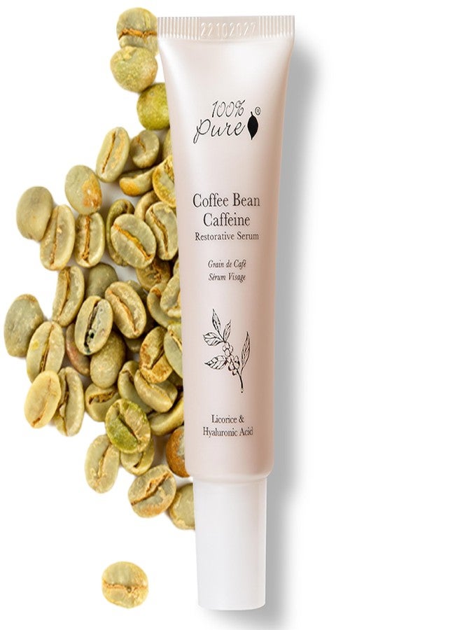 100 % Pure سيروم وجه حبوب القهوة النقية 100% EGCG، مستخلص جذور العرقسوس وحمض الهيالورونيك - شد، تفتيح وحماية - كافيين سائل يومي للبشرة الباهتة - أفضل عناية بالبشرة للنساء والرجال - 1 أونصة سائلة - Image 1