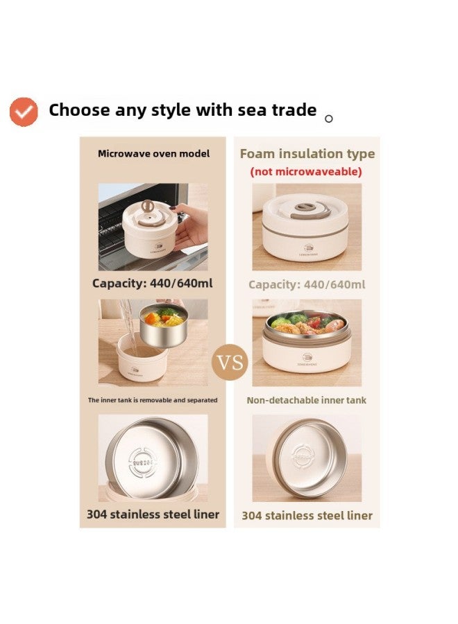 Lunch Box Office Workers Insulated Lunch Box 304 Stainless Steel Microwave Oven Special Heating Lunch Box For Students-Specifications:Microwaveable-Color:Single Small Size  - Image 4