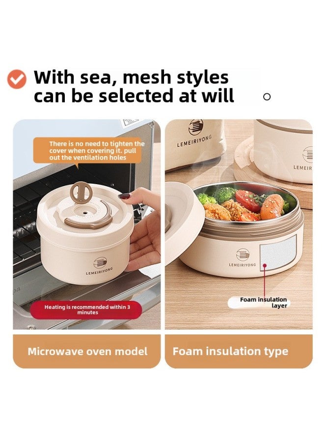 Lunch Box Office Workers Insulated Lunch Box 304 Stainless Steel Microwave Oven Special Heating Lunch Box For Students-Specifications:Microwaveable-Color:Single Small Size  - Image 5