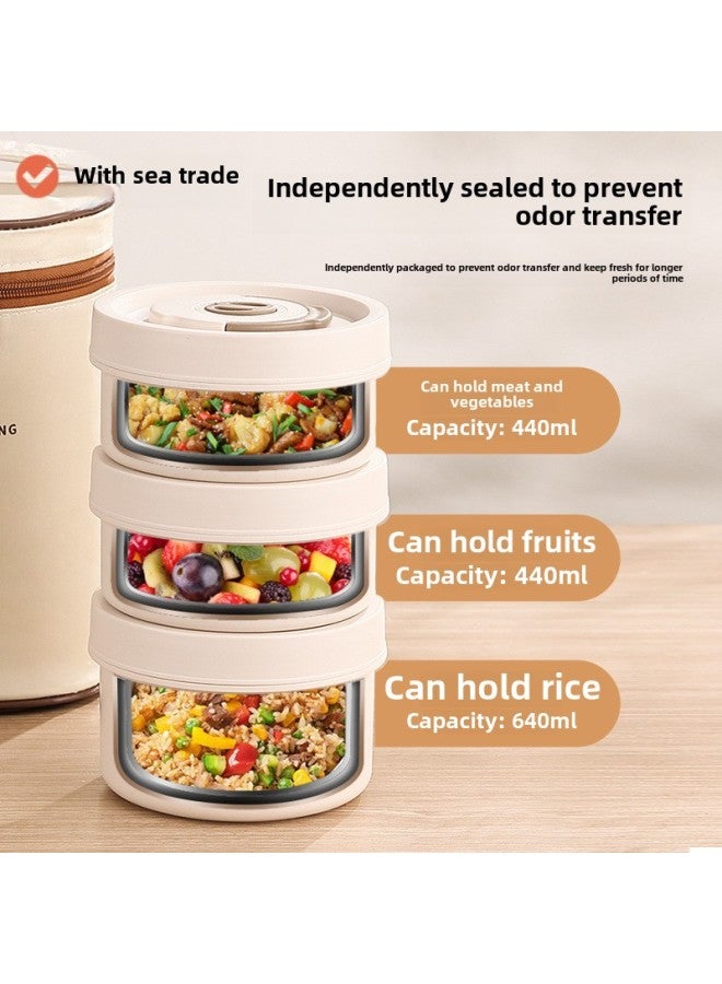 Lunch Box Office Workers Insulated Lunch Box 304 Stainless Steel Microwave Oven Special Heating Lunch Box For Students-Specifications:Microwaveable-Color:Single Small Size  - Image 3