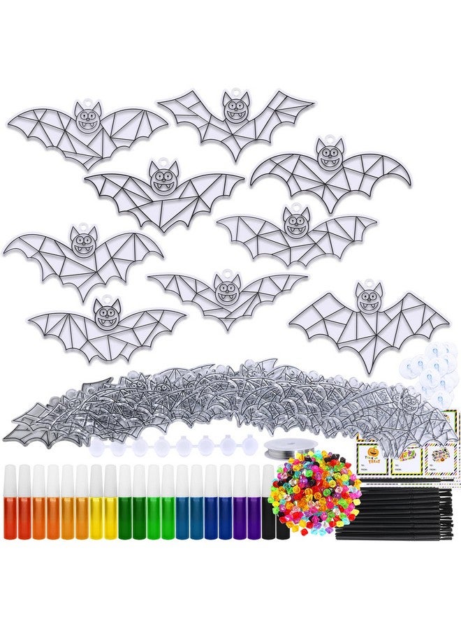 Winlyn 27 Set Halloween Bat Suncatchers & Ornaments DIY Window Paint Art Kits for Kids Fall Classroom Activities - Image 3