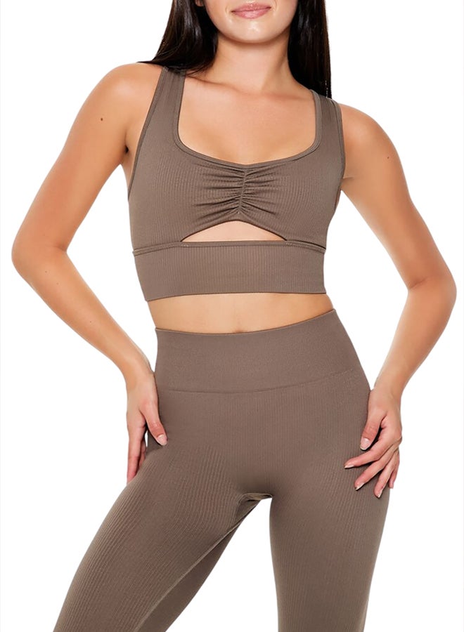 FOREVER 21 Seamless Cutout V-Back Sports Bra - Image 1