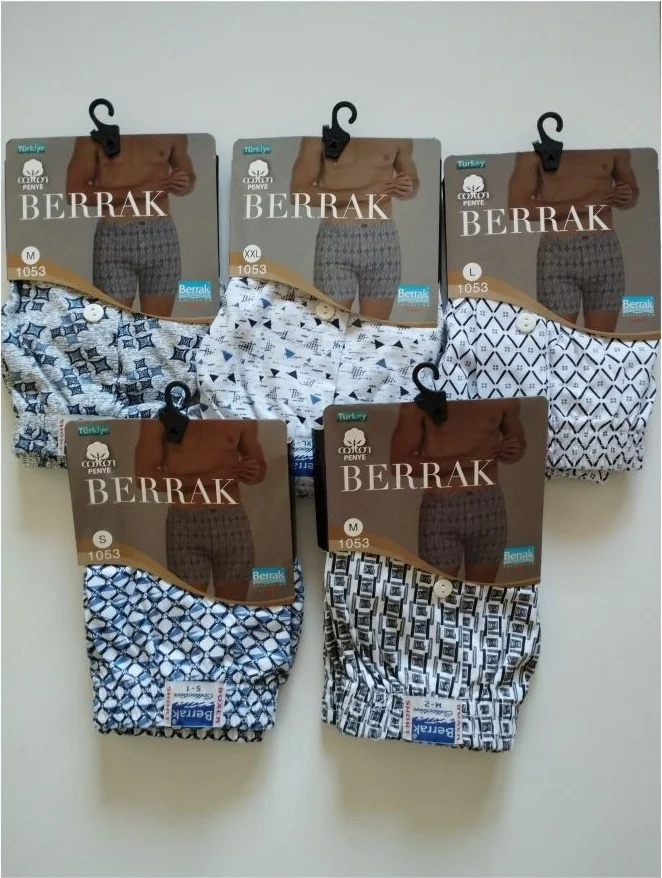 بيراك 1053 5-Piece Cotton Combed Cotton Comfortable Cut Men's Boxer