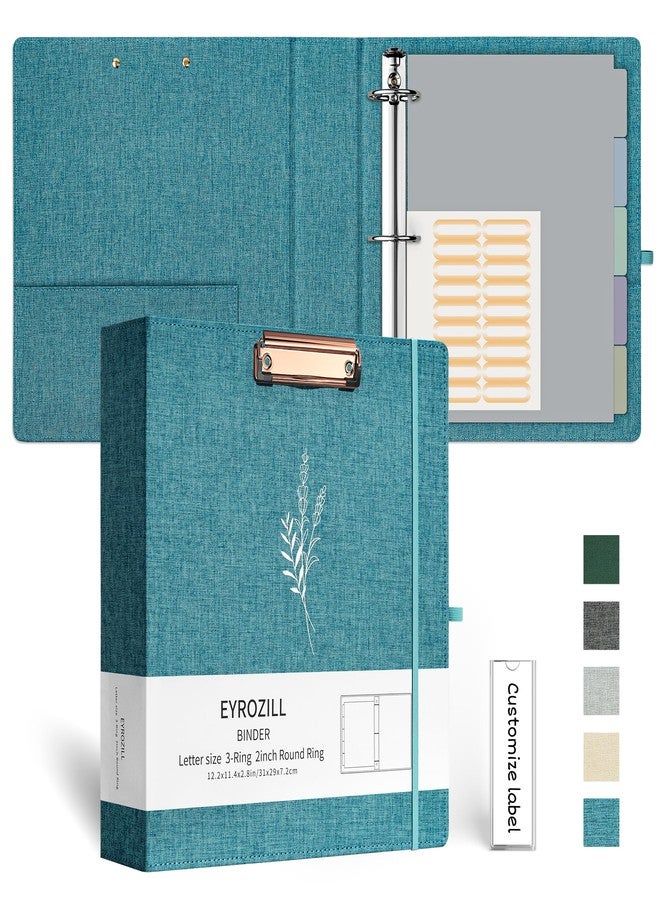 EYROZILL 3 Ring Binder 2 Inch, Binder for Letter Size (11" x 8.5") with 5 Tab Dividers, File Folder Labels and Low Profile Clipboards, Lavender Blue - Image 1