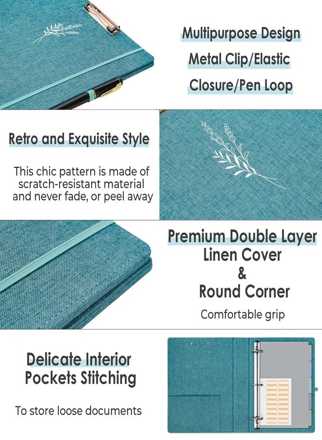 EYROZILL 3 Ring Binder 2 Inch, Binder for Letter Size (11" x 8.5") with 5 Tab Dividers, File Folder Labels and Low Profile Clipboards, Lavender Blue - Image 4
